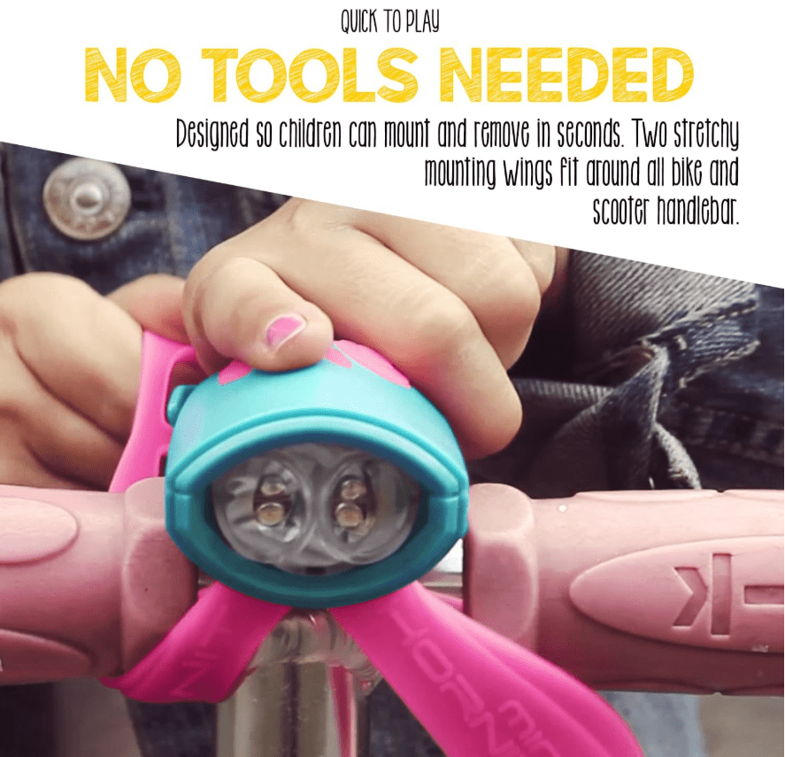 Hornit Mini Bicycle Cycle Bike Light Set Pink & Turquoise 5353PITQ — image 2
