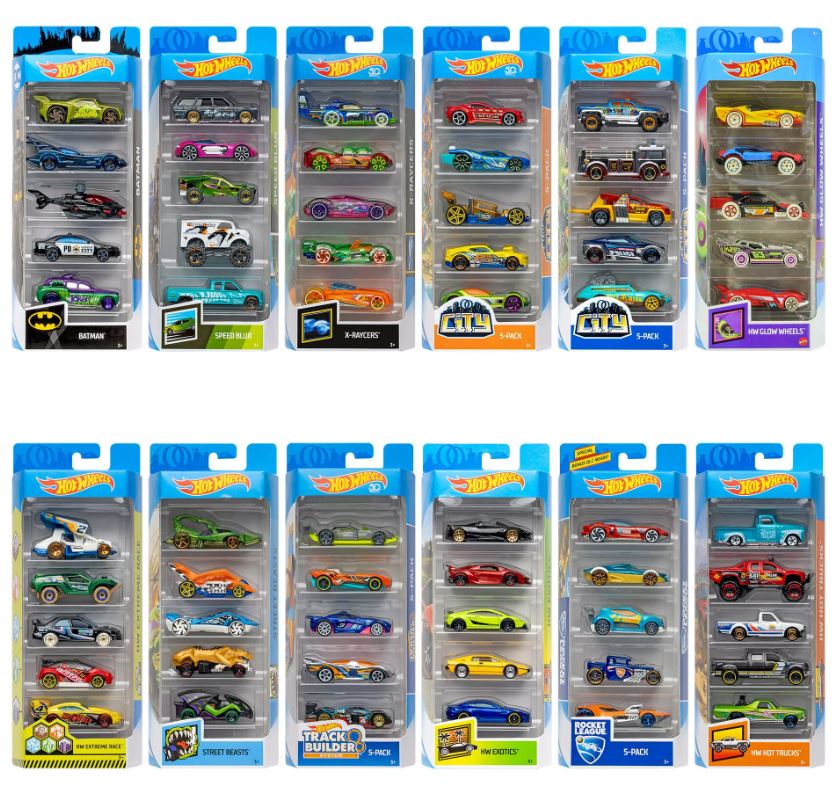 Hot Wheels Diecast Cars - 5 Pack (Colors May Vary) - Assorted — image 3