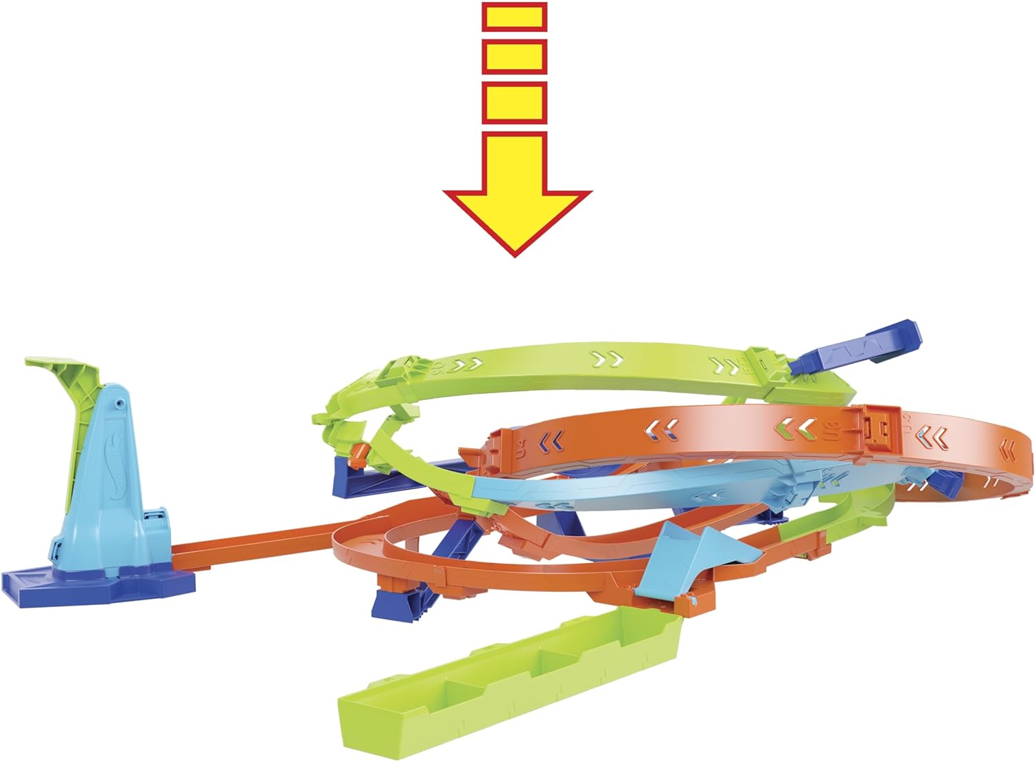 Hot Wheels Action Loop Cyclone Challenge Track Set with 1:64 Scale HTK16 - Colorland Toys