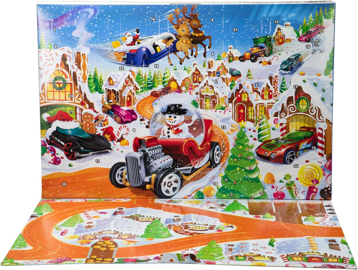 Hot Wheels Advent Calendar 2025 with 10 Toy Cars & Winter Accessories JCB47 — image 4
