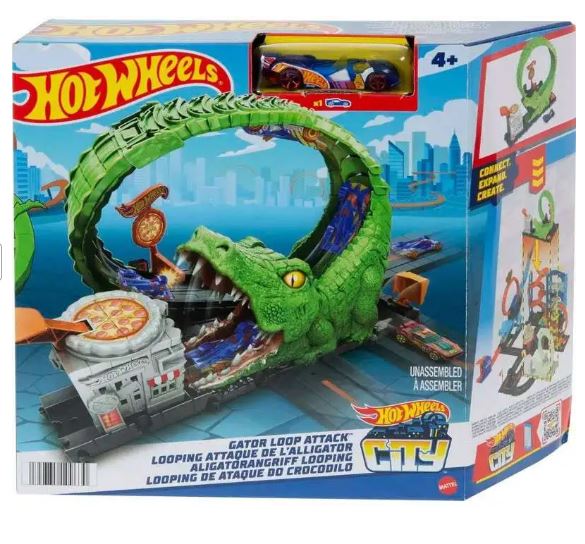 Hot Wheels City Nemesis Gator Pizza Shop Loop Attack - Colorland Toys