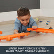 Hot Wheels Deluxe Building Box Track Set with Motorized Booster