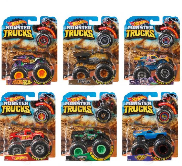 مجموعة Hot Wheels Monster Truck الأساسية من قطعة واحدة (1:64، قد تختلف التصاميم)