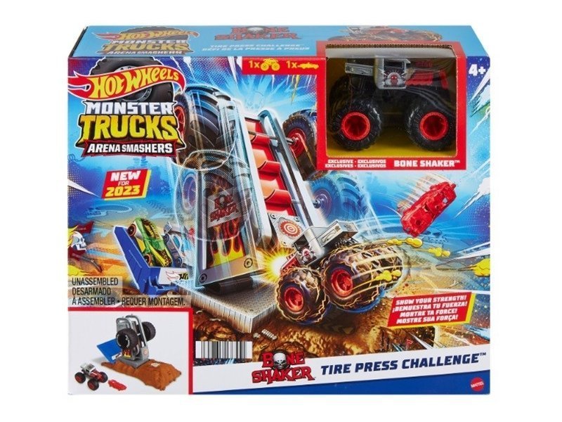 Hot Wheels Monster Trucks Arena Smashers - Tire Press Challenge HNB88/HNB87 - Colorland Toys