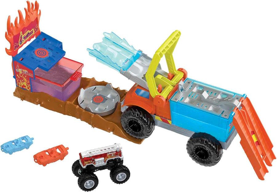 Hot Wheels Monster Trucks Color Shifters 5 Alarm Rescue Playset HPN73