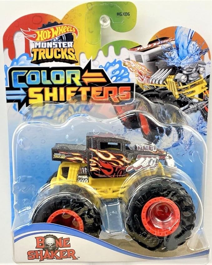Hot Wheels Monster Trucks Color Shifters Bone Shaker HGX07/HGX06 - Colorland Toys