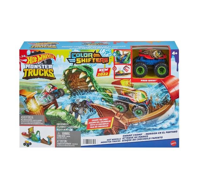 Hot Wheels Monster Trucks Color Shifters Swamp Chomp Playset HGV14 - Colorland Toys