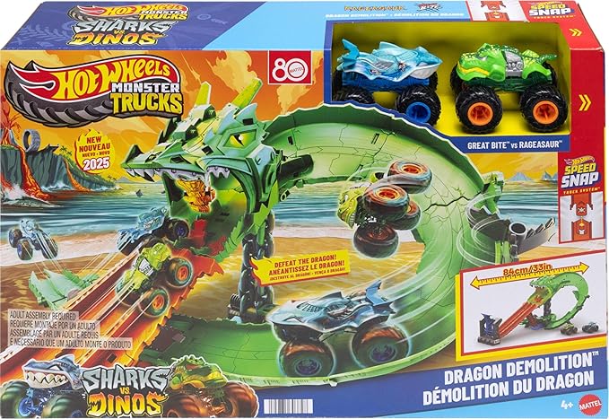 Hot Wheels Monster Trucks Dragon Destruction JFR06 - Colorland Toys