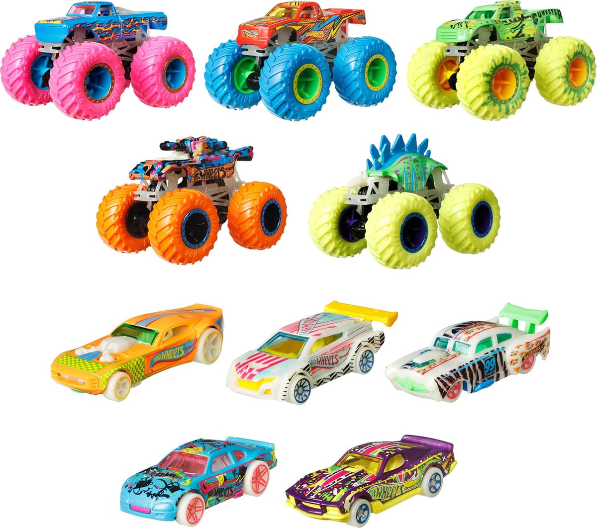 Hot Wheels Monster Trucks Glow in the Dark 10-Pack Cars & Trucks — image 2