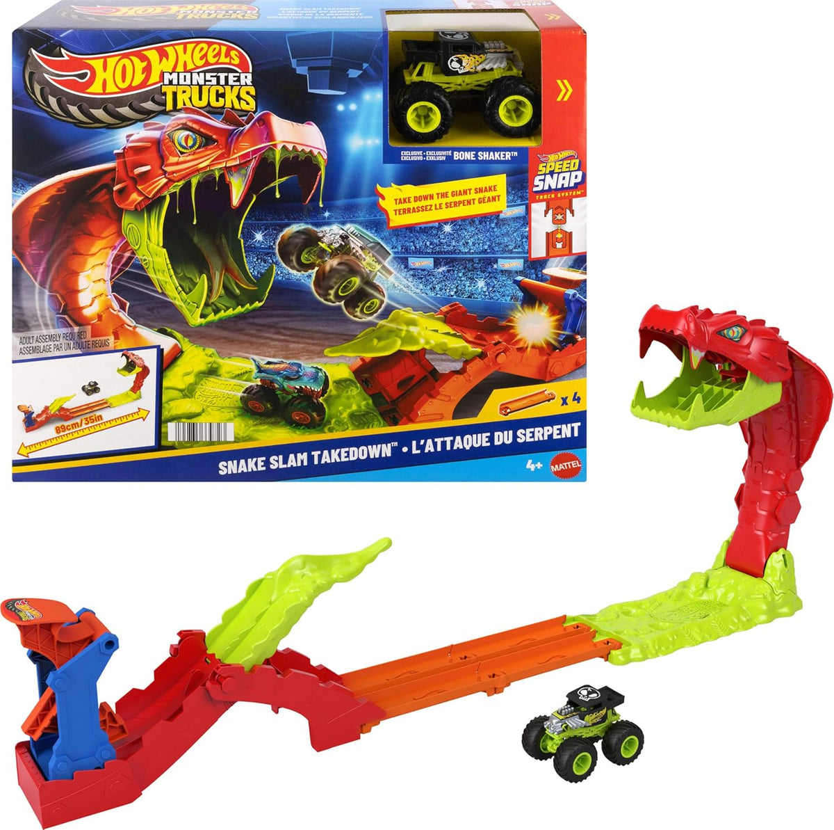 Hot Wheels Monster Trucks Snake Slam Takedown Playset — image 1