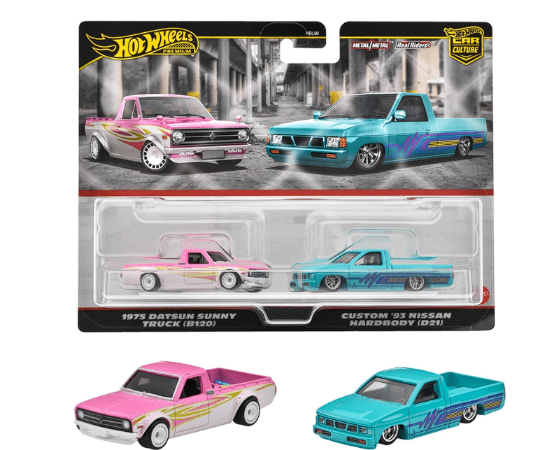 Hot Wheels Premium Car Culture Pack of 2 - Datsun Sunny Truck & Custom Nissan Hard Body HBL96/HRR78 — image 2