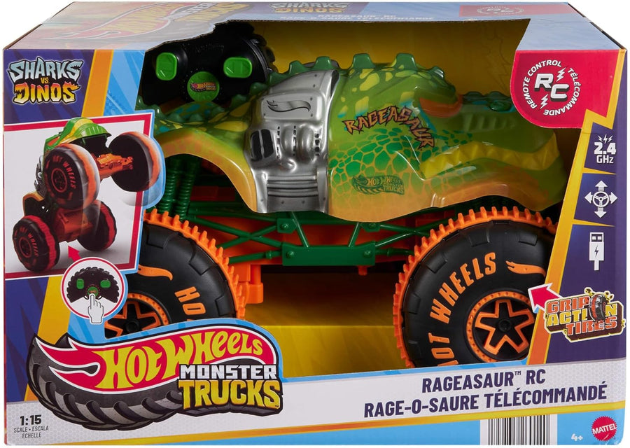 Hot Wheels RC Monster Trucks Sharks vs Dinos 1:15 Scale JBH03 — image 2