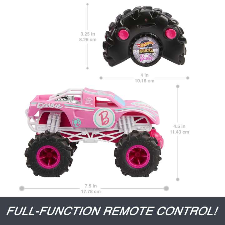 Hot Wheels Remote controlled 1:64 Barbie Monster Truck - Colorland Toys