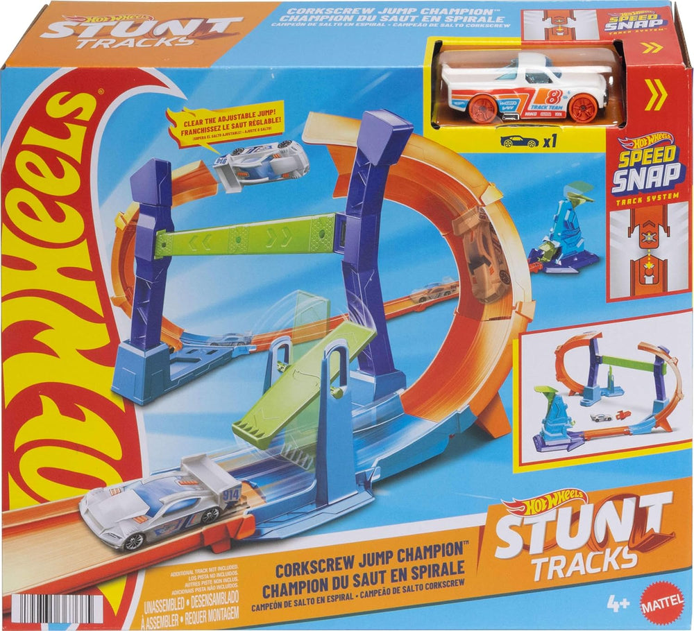 Hot Wheels Stunt Tracks Corkscrew Jump Champion OS JLM91 - Colorland Toys