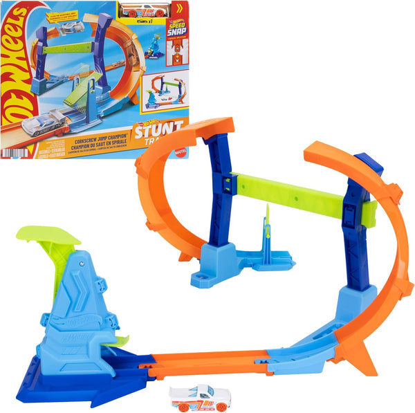 Hot Wheels Stunt Tracks Corkscrew Jump Champion OS JLM91