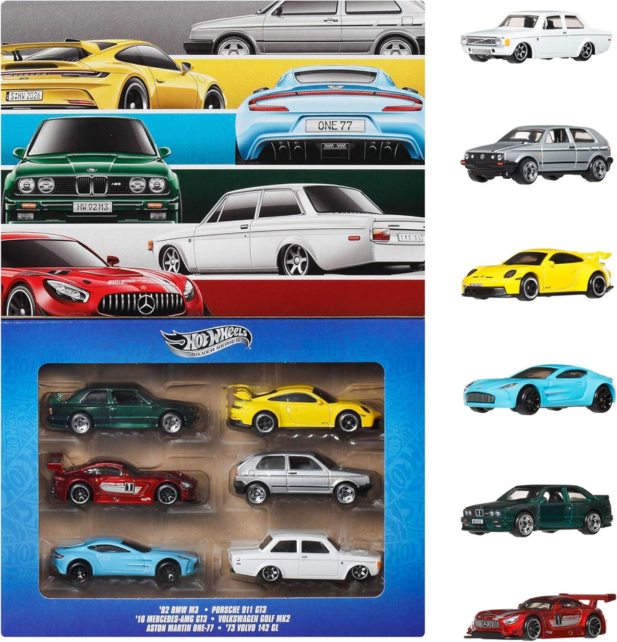 Hot Wheels Themed Euro Style Multipack (6 Cars, 1:64 Scale)