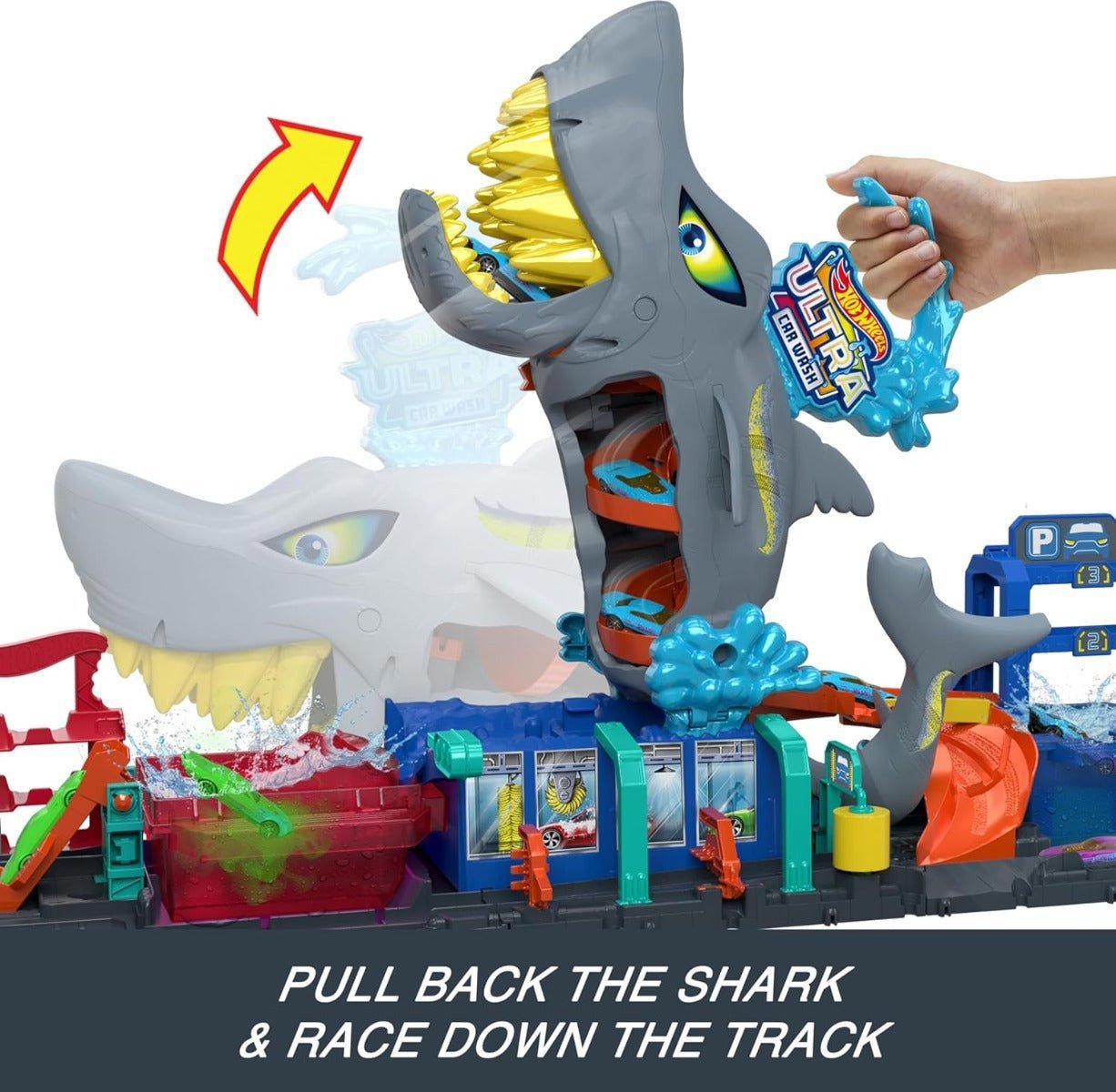Hot Wheels Ultra Shark Car Wash Playset - Colorland Toys