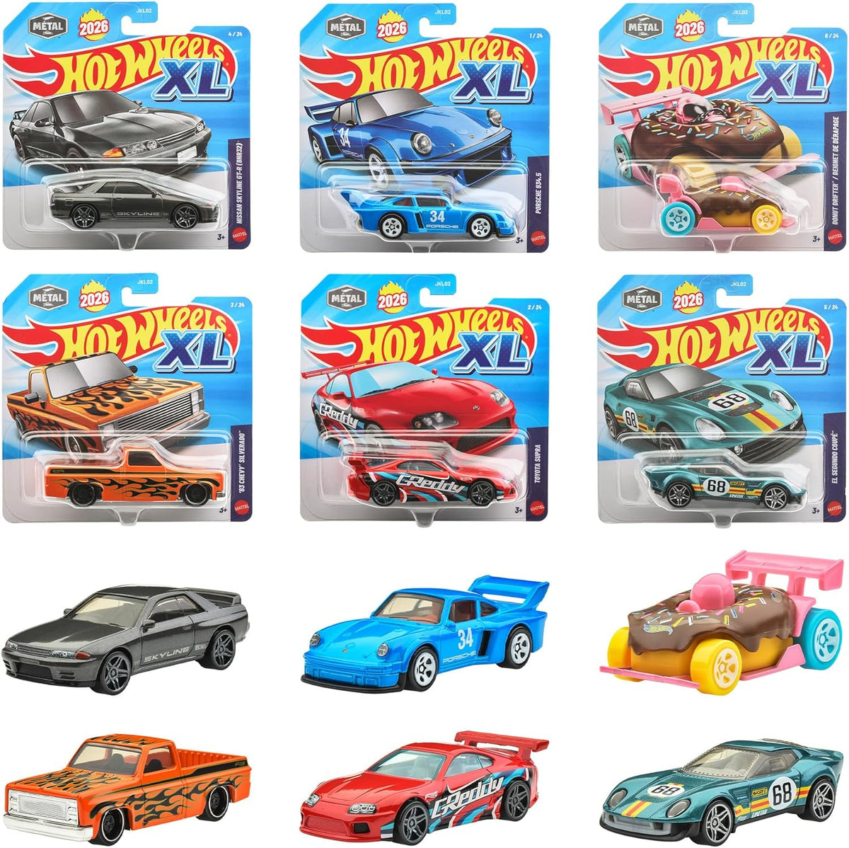 Hot Wheels XL Basic Car 6-Pack Mini Diecast Toy Vehicles (1:43) — image 1