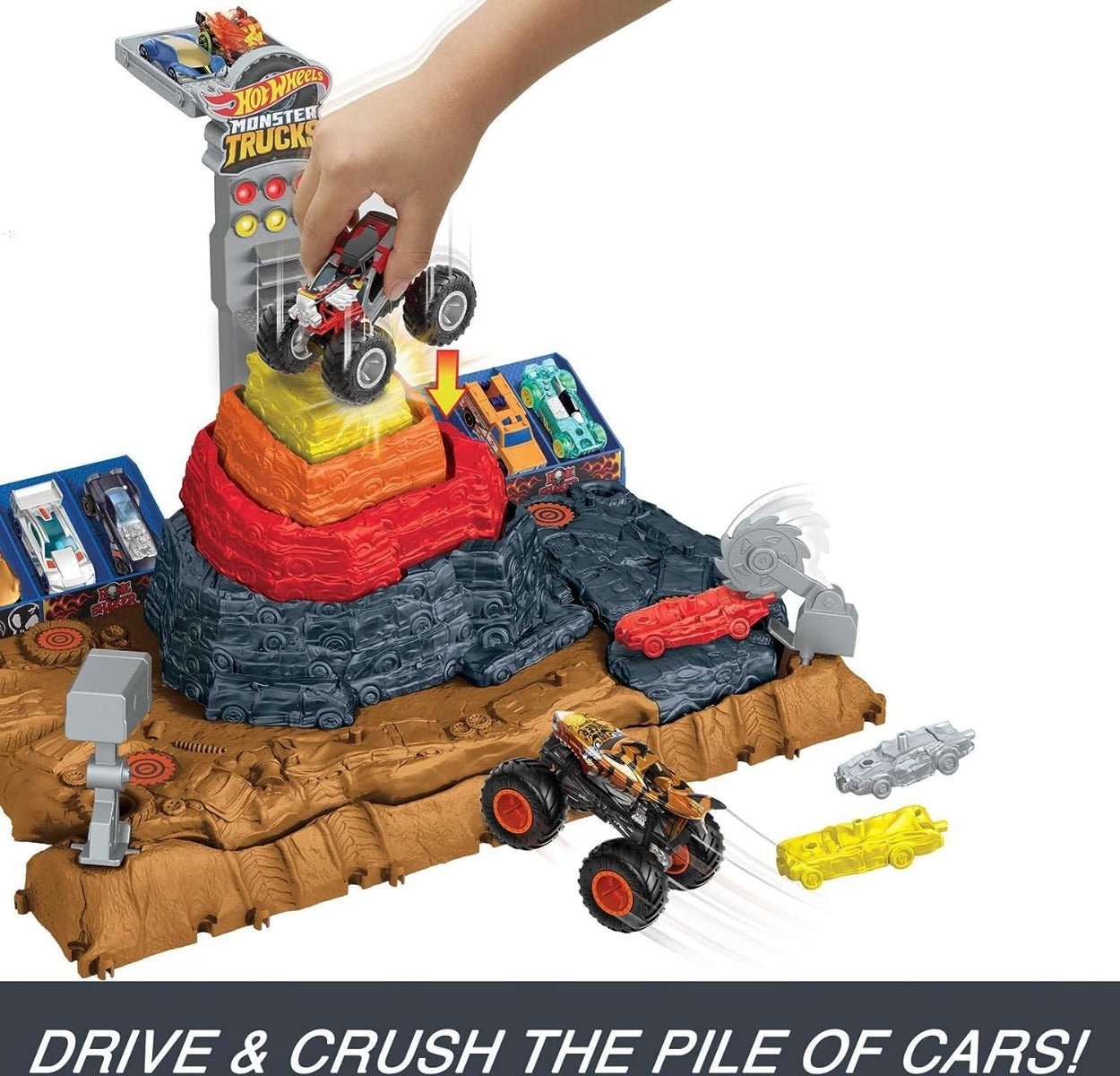 Hotwheels Monster Trucks Arena Smashers Bone Shaker's Arena Crush Yard HNB96 - Colorland Toys
