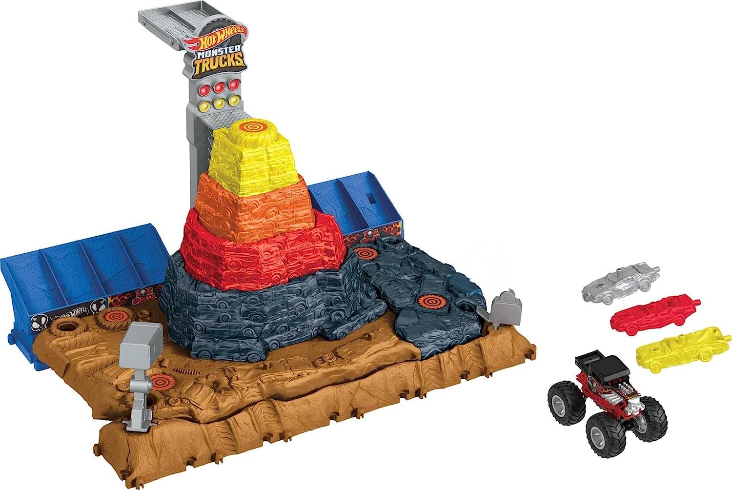 Hotwheels Monster Trucks Arena Smashers Bone Shaker's Arena Crush Yard HNB96 - Colorland Toys