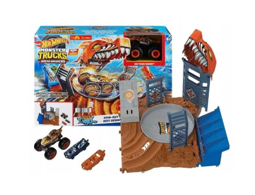 Hotwheels Monster Trucks Arena Smashers - Tiger Shark Spin-Out Challenge HNB93/HNB92 — image 1