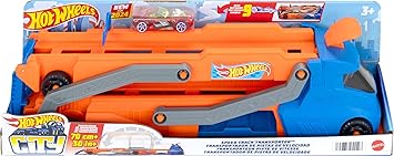 [HYT83] Hot Wheels City Speed Track Transporter Playset – 1:64 Scale Vehicles – Mattel — image 2