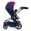 Bayer Design Dolls Pram XEO - Blue with Pink Hearts, Unicorn