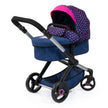 Bayer Design Dolls Pram XEO - Blue with Pink Hearts, Unicorn