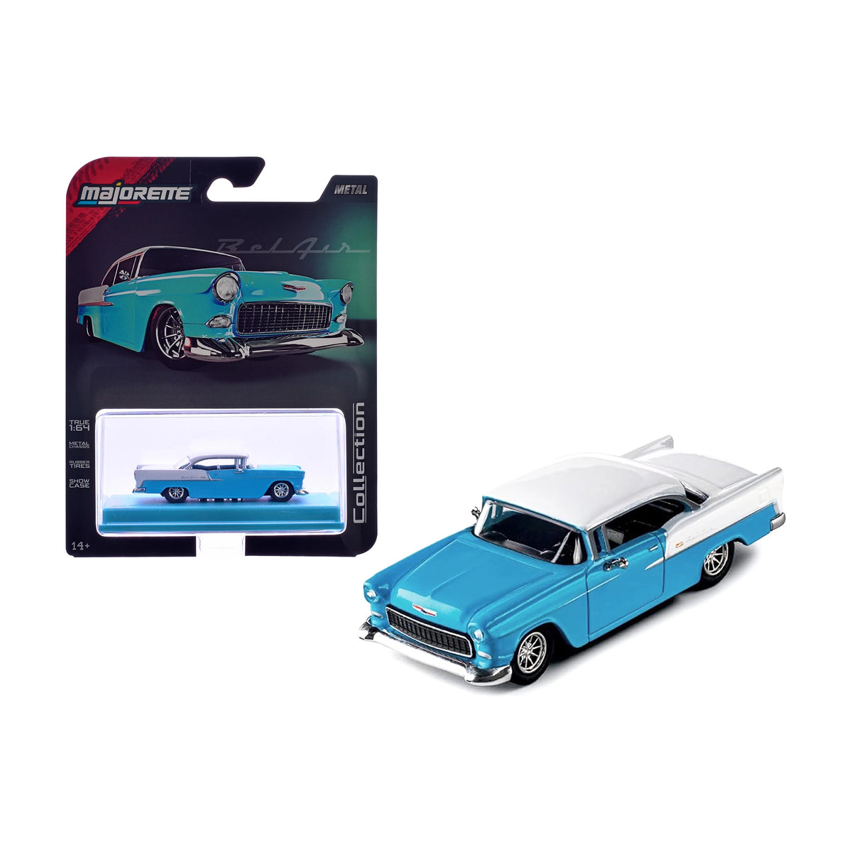 1955 Chevrolet Bel Air Blue and White - Majorette Collection — image 8