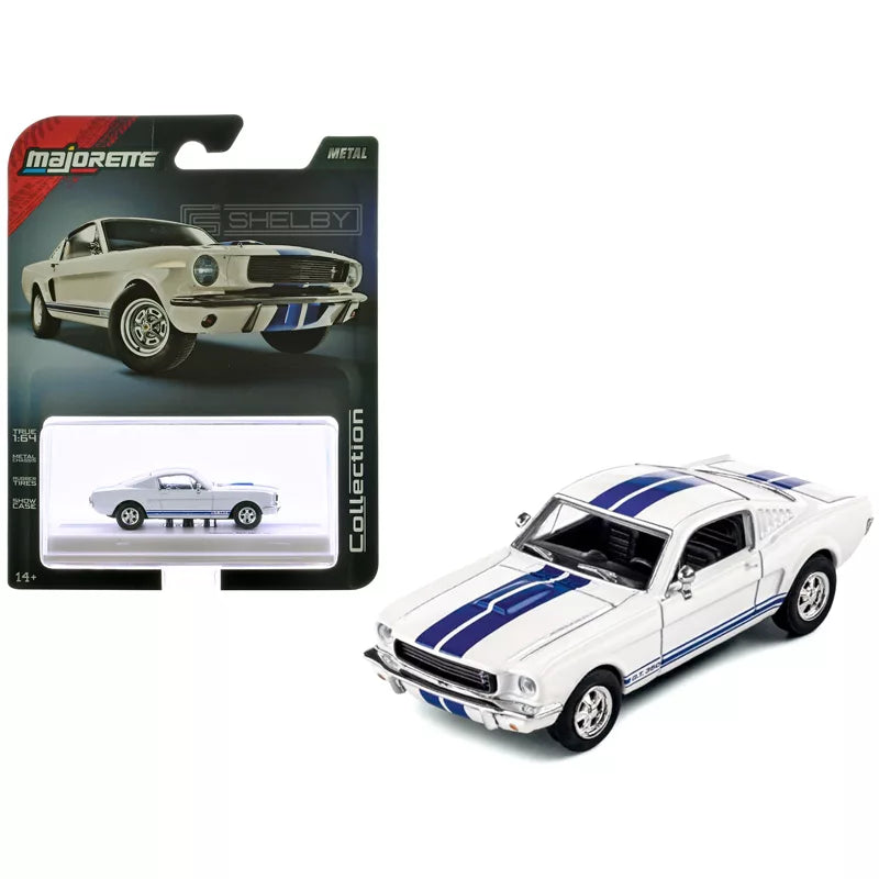 1965 Shelby GT350 White with Blue Stripes - Majorette Collection