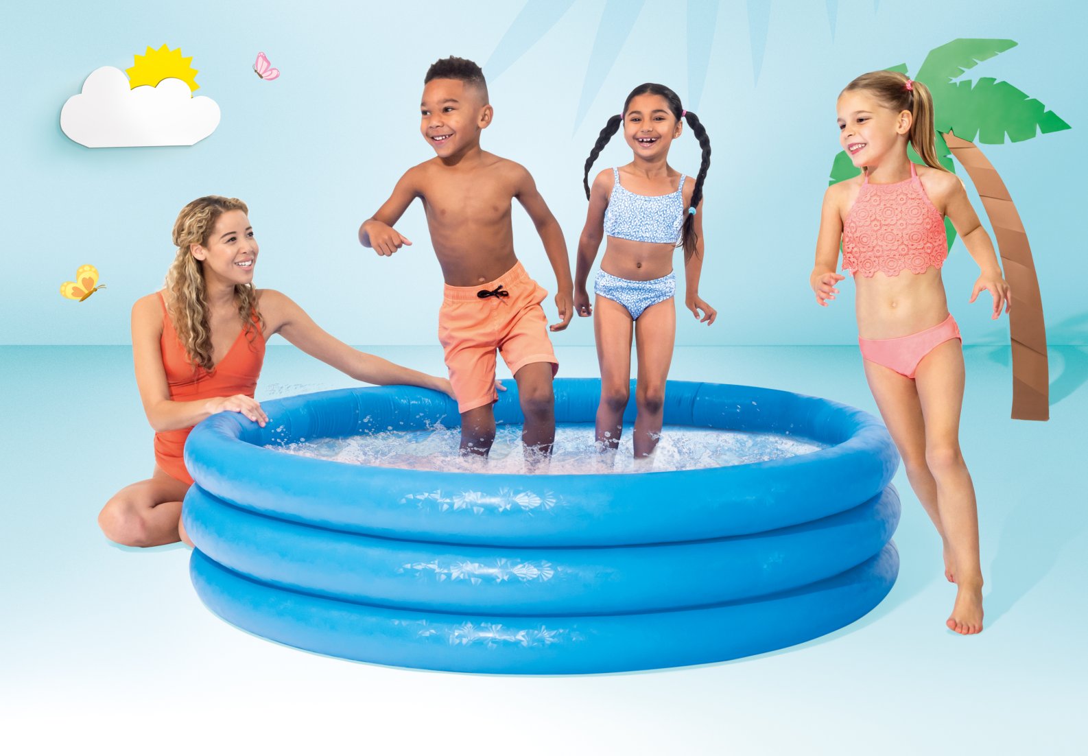 Intex Crystal Blue Inflatable Pool – 66" x 15" (168 x 38 cm) – Age 2+