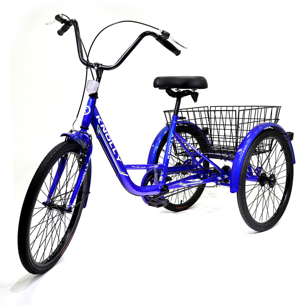 Knolly 20 Inch Three Wheel Bicycle with Basket Blue - Colorland Toys