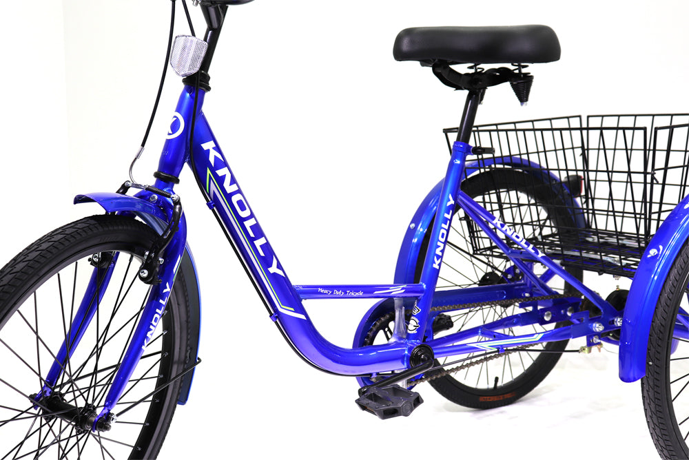 Knolly 20 Inch Three Wheel Bicycle with Basket Blue - Colorland Toys