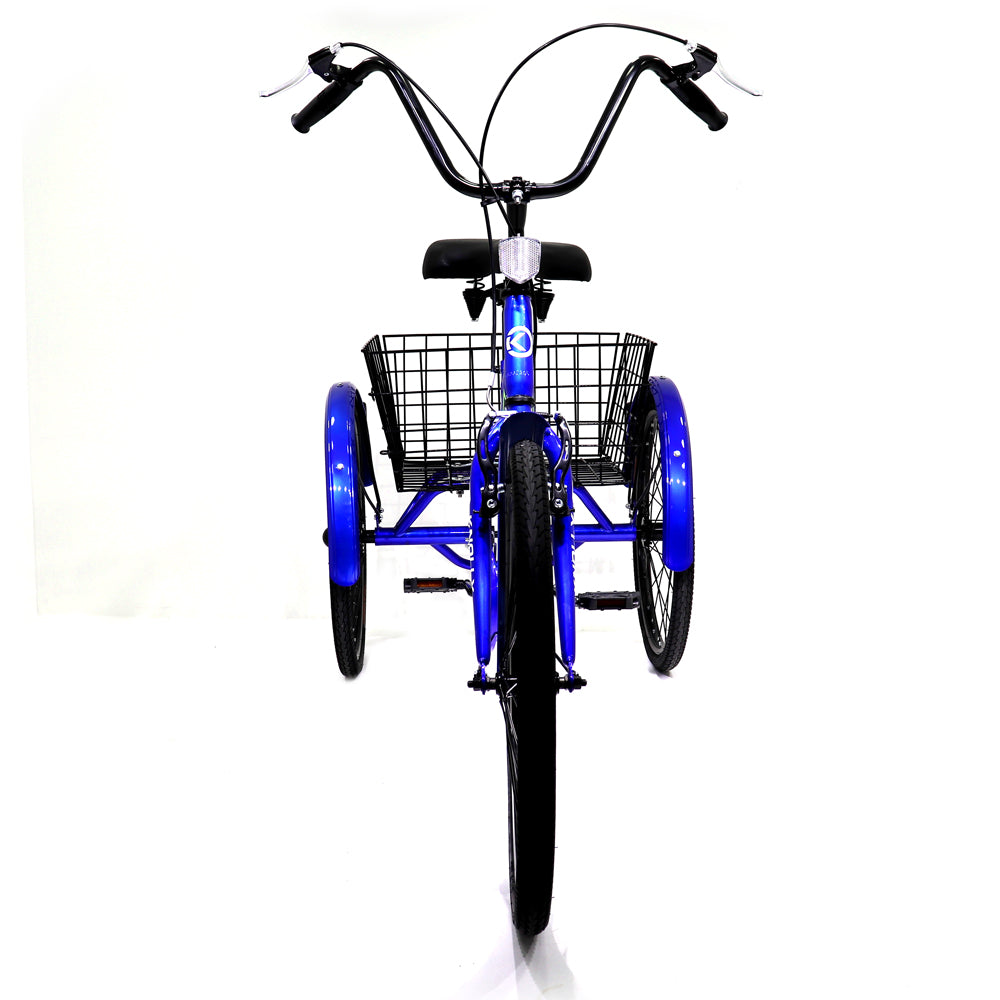 Knolly 20 Inch Three Wheel Bicycle with Basket Blue - Colorland Toys