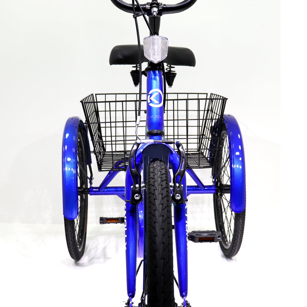 Knolly 20 Inch Three Wheel Bicycle with Basket Blue - Colorland Toys