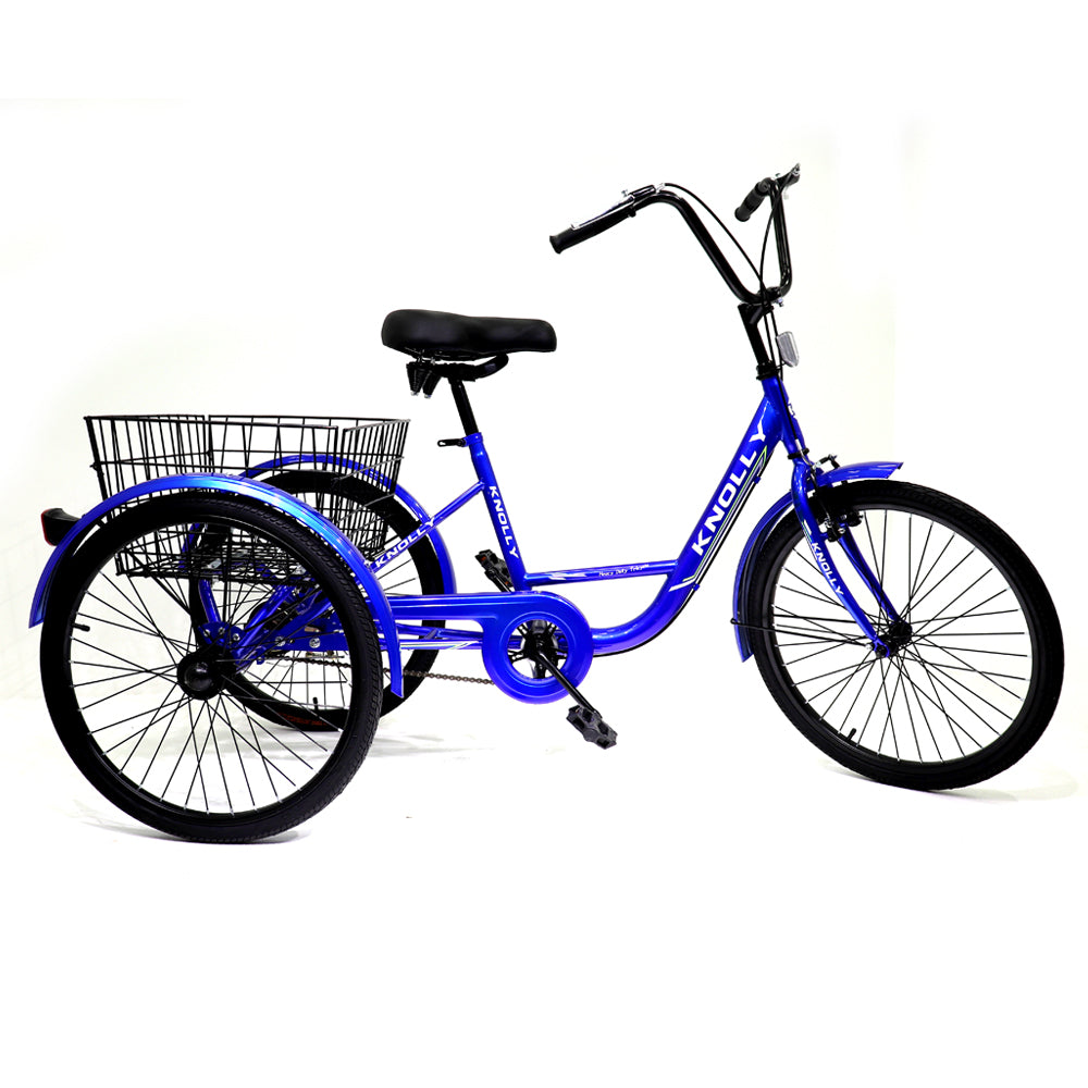 Knolly 20 Inch Three Wheel Bicycle with Basket Blue - Colorland Toys