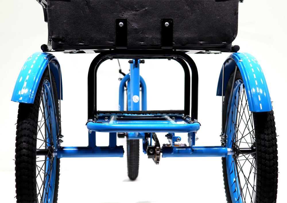 Knolly Three Wheel Bicycle 12 Inch Double Seat Blue - Colorland Toys
