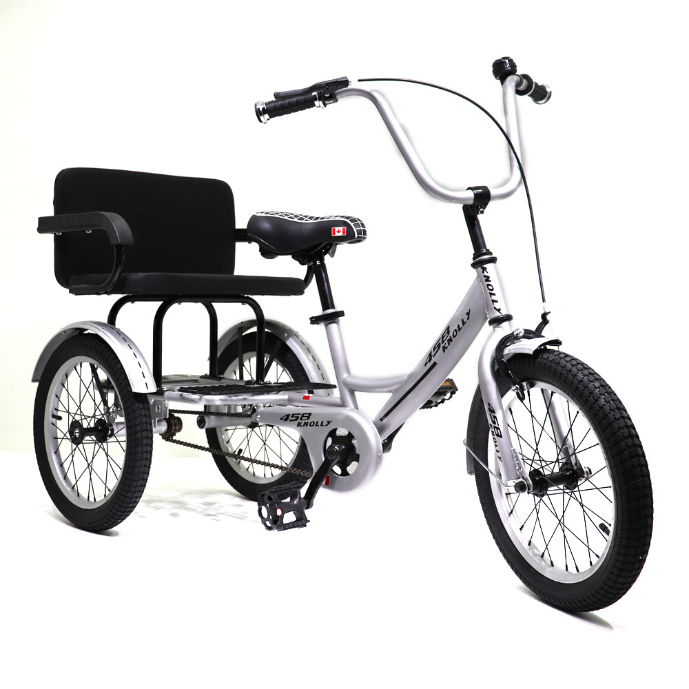 Knolly Three Wheel Bicycle 12 Inch Double Seat Silver - Colorland Toys