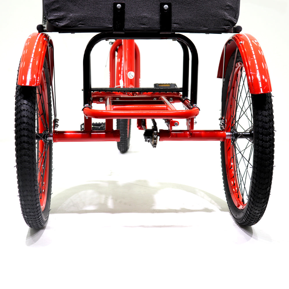 Knolly Three Wheel Bicycle 12 Inch Double Seat Red - Colorland Toys