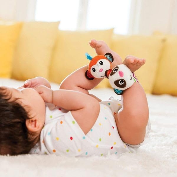 Infantino Wrist Rattles Monkey/Panda IN206892 - Colorland Toys