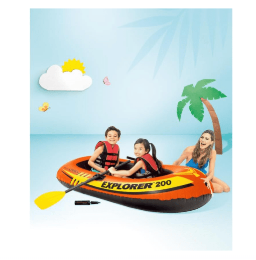 Intex Explorer 200 Inflatable Boat with Paddle 185x94x41cm - Colorland Toys