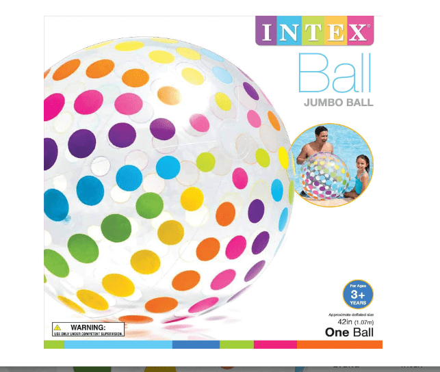 Intex Inflatable Giant Dot Print Beach Ball 72inch - Colorland Toys