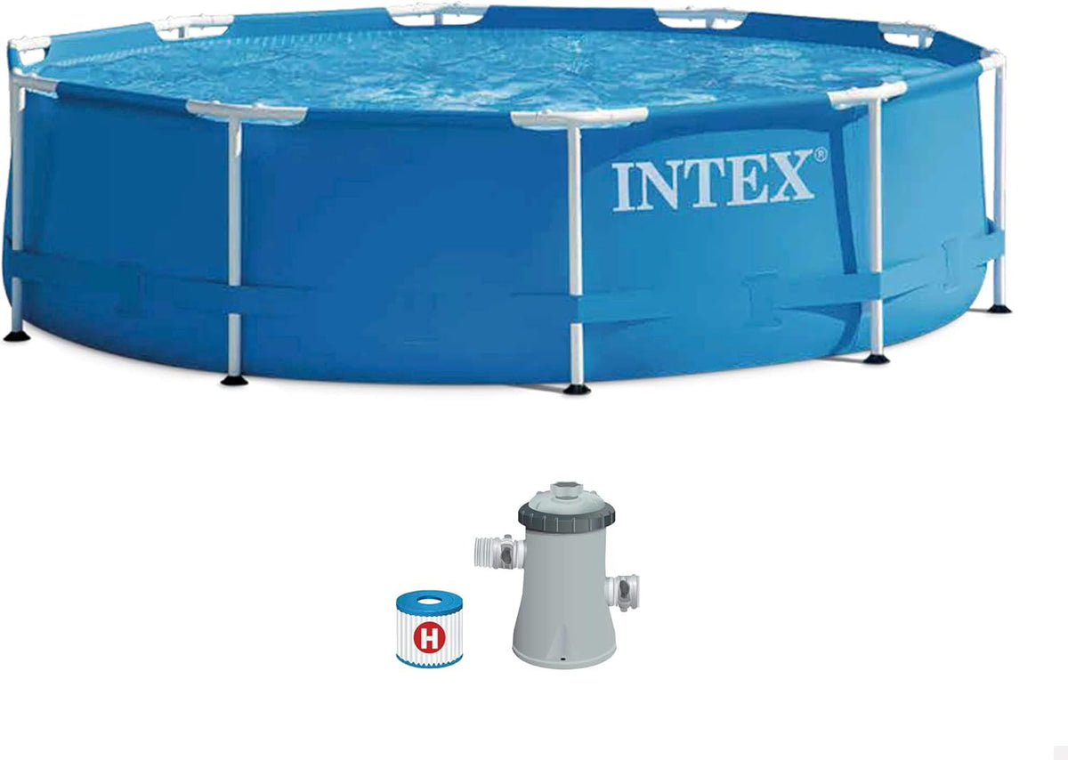 مسبح Intex بإطار معدني (10 أقدام - 305 × 76) مع مضخة 28202 — image 1