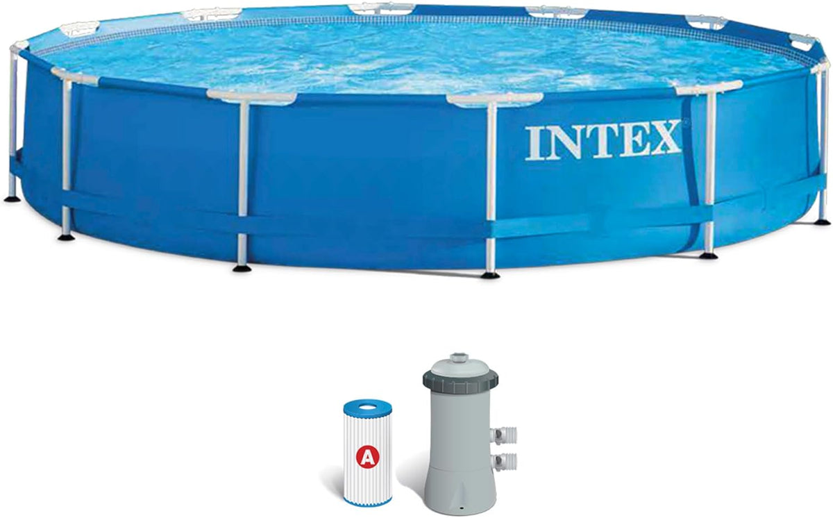 Intex Metal Frame Pool Set Round with Pump 12ft 3.66mx76cm 28212 - Colorland Toys