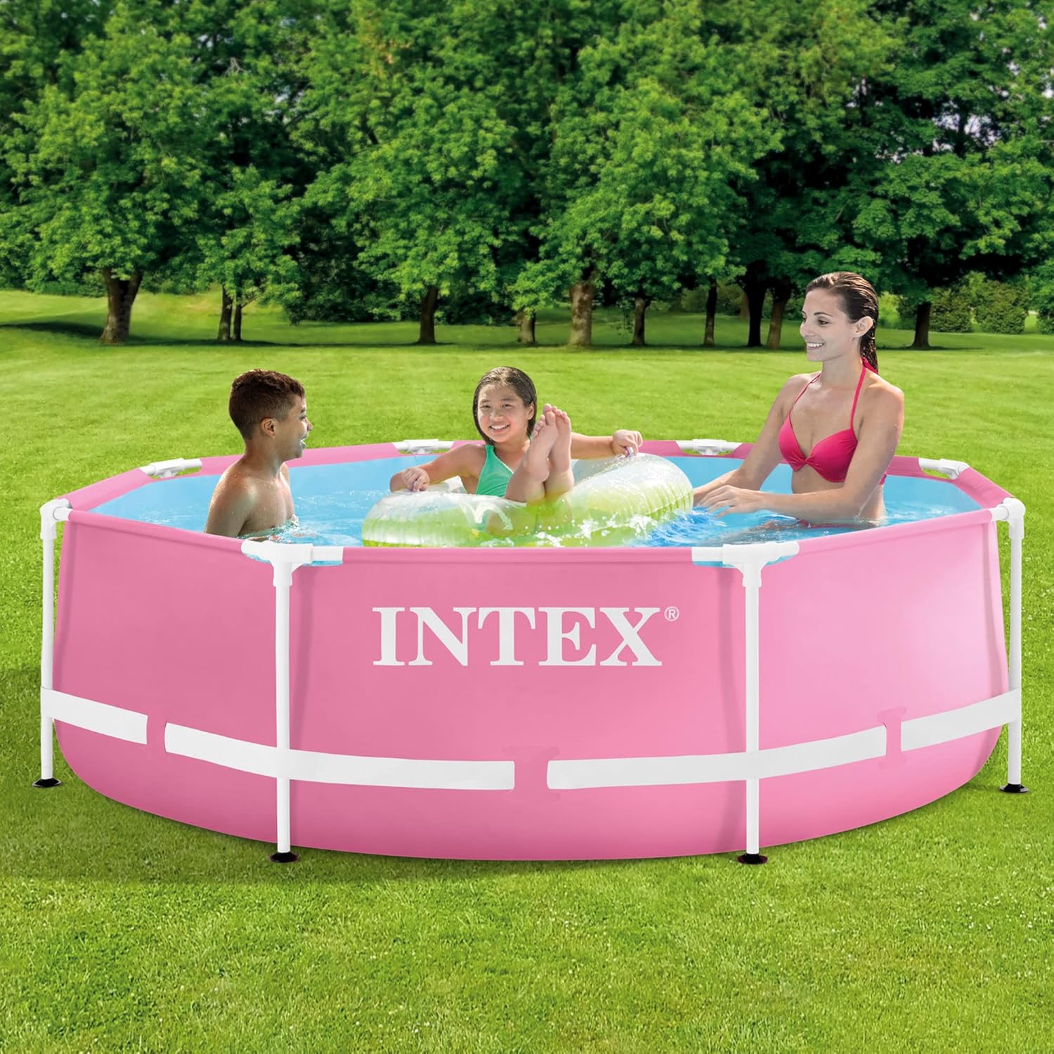 Intex Pink Metal Frame Round Pool Set 2.44mx76cm 28290 - Colorland Toys