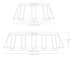 Intex Prism Frame Oval Pool Set Light Gray (503x274x12) 26796 - Colorland Toys