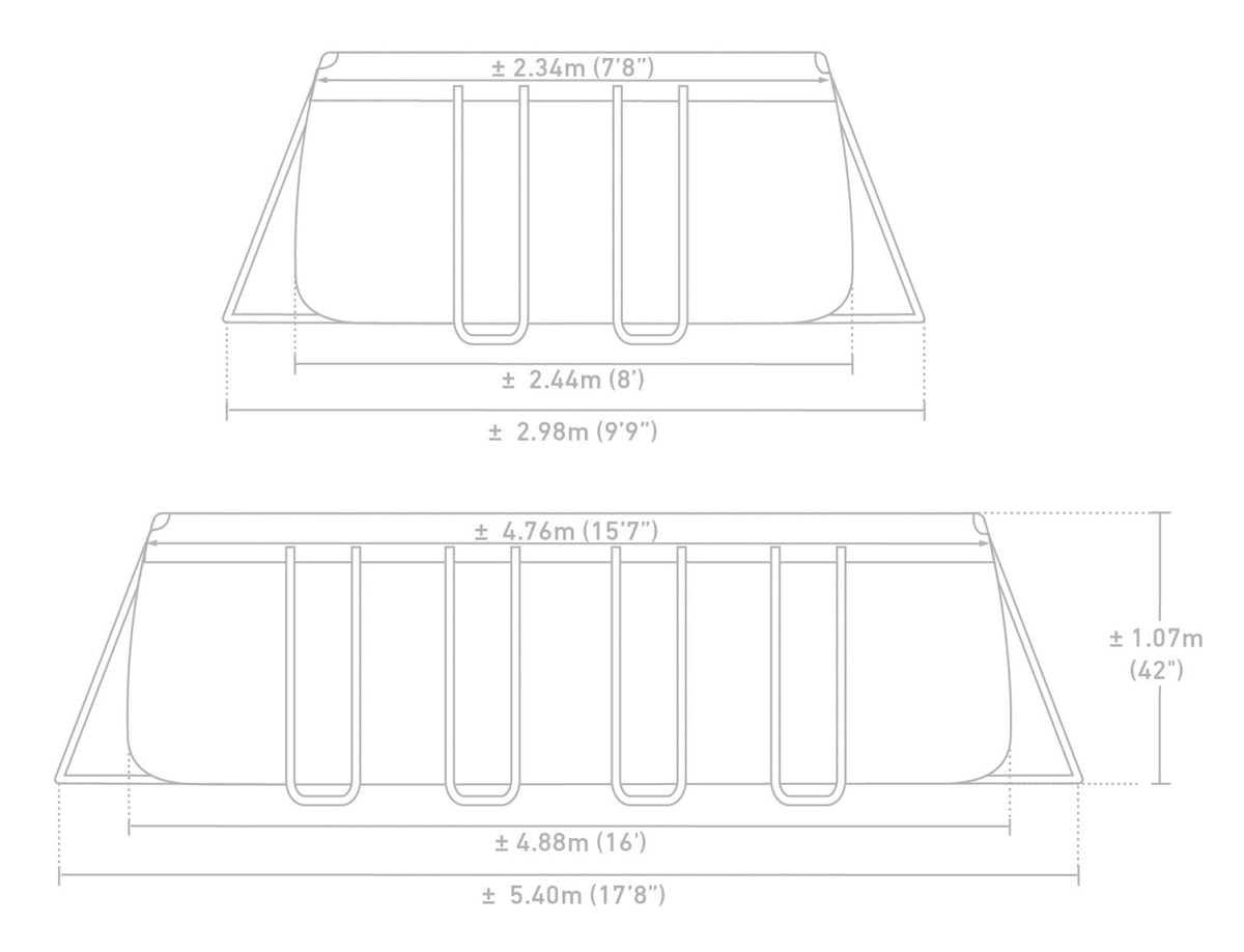 مجموعة حمام سباحة Intex Prism Frame مستطيلة الشكل (4.88 متر × 2.44 متر) 26792 — image 3