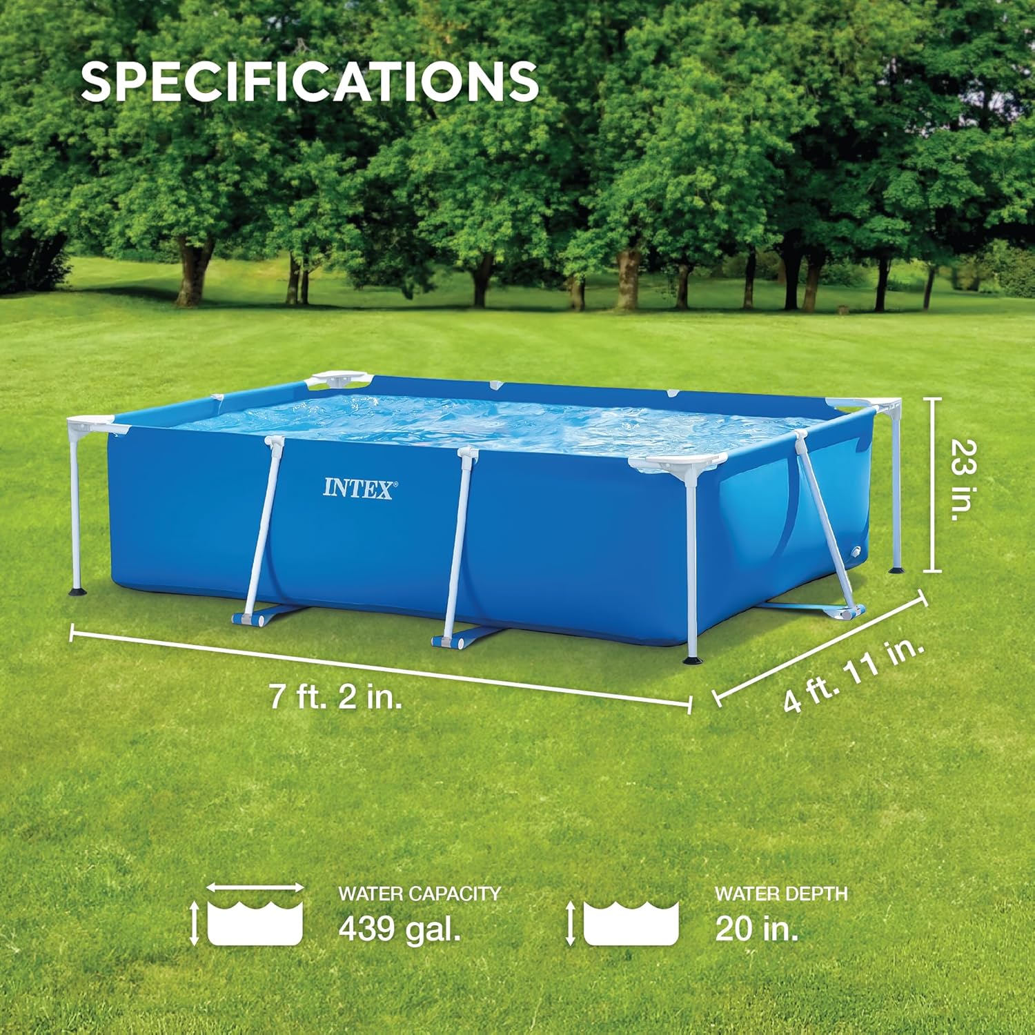 Intex Rectangular Frame Pool 2.20mx1.50x60cm 28270 - Colorland Toys