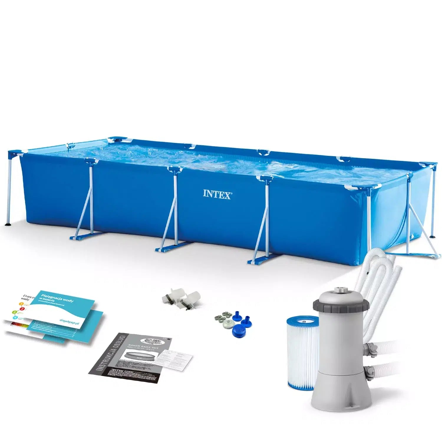 Intex Rectangular Frame Pool with Pump 4.50mx2.20x84cm 28274 - Colorland Toys