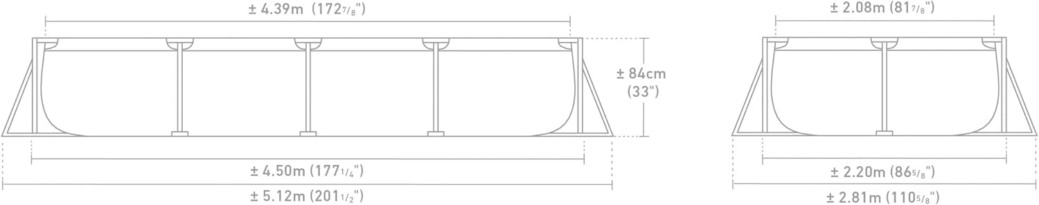 Intex Rectangular Frame Pool with Pump 4.50mx2.20x84cm 28274 - Colorland Toys